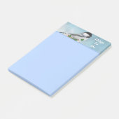 Kleine vogel en kleine druppels om te doen post-it® notes (Schuin)