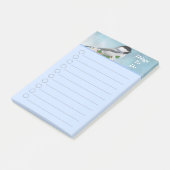 Kleine vogel en kleine druppels om te doen post-it® notes (Schuin)