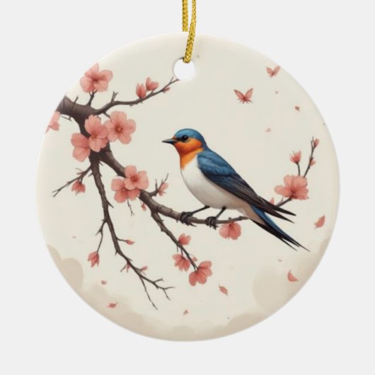 Kleine Vogel Keramisch Ornament (Voorkant)