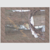 Kleine vogel kerstwensen tissuepapier (Voorkant)