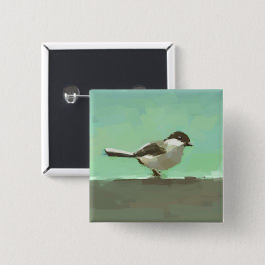 Kleine Vogel Kunst Vierkante Button 5,1 Cm (Voorkant /achterkant)