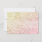 Kleine vogel laat bloemen roze dank je kaart (Achterkant)