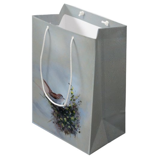 Kleine Vogel Medium Cadeauzakje (Voorkant Gekanteld)