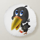 Kleine vogel met hart cadeau grappige ronde kussen (Achterkant)