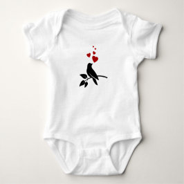 kleine vogel met harten romper