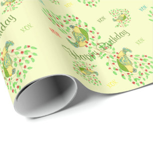 Kleine Vogel Ontwerper Gelukkige Verjaardag Gift P Cadeaupapier