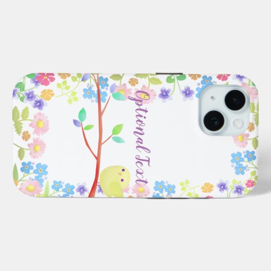 Kleine vogel op een bloeiende boom Case-Mate iPhone case (Achterkant (horizontaal))