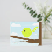 Kleine vogel op een boom briefkaart (Staand voorkant)