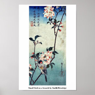 Kleine vogel op een tak van Andō, Hiroshige Poster