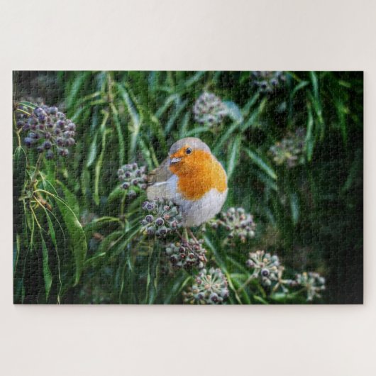 Kleine vogel op plant legpuzzel (Horizontaal)