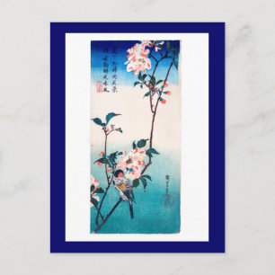 Kleine vogel op Sakura Branch Hiroshige Fine Art Briefkaart