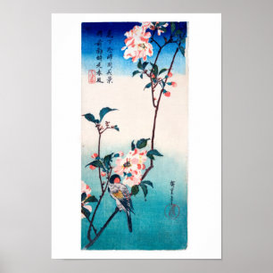 Kleine vogel op Sakura Branch Hiroshige Fine Art Poster