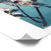 Kleine vogel op Sakura Branch Hiroshige Fine Art Poster (Hoek)