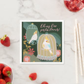 Kleine Vogel Regenboog Groen Meisje Eerste Verjaar Servet (Insitu)