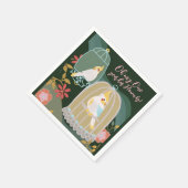 Kleine Vogel Regenboog Groen Meisje Eerste Verjaar Servet (Hoek)