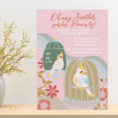 Kleine vogel regenboog roze meisje verjaardag kaart