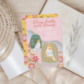 Kleine vogel regenboog roze meisje verjaardag kaart
