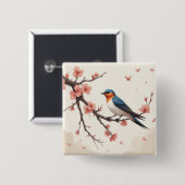 Kleine Vogel Vierkante Button 5,1 Cm (Voorkant /achterkant)