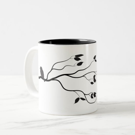 Kleine vogelMok Tweekleurige Koffiemok (Voorkant links)