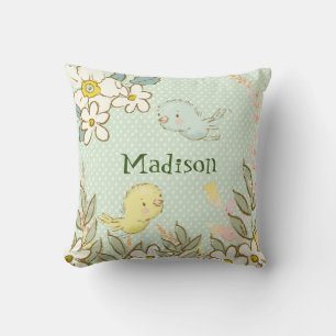 Kleine vogelpest vliegt Floral Polka Dots Baby Nur Kussen