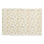 Kleine vogels en veren op beige - patroon. kussensloop (Achterkant)