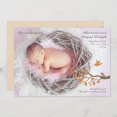 Kleine Vogels Foto Geboorteaankondiging Aankondiging (Voorkant / Achterkant)