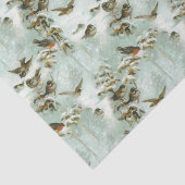 Kleine vogels in de sneeuw tissuepapier (Detail)