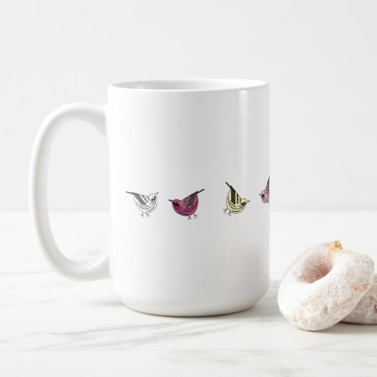 Kleine vogels koffiemok (Met donut)