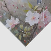 Kleine vogels met bloeiende bloemen Decoupage Tissuepapier (Detail)