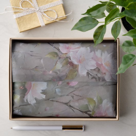 Kleine vogels met bloeiende bloemen Decoupage Tissuepapier (Geschenk)