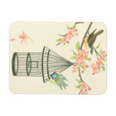 Kleine vogels op een bijkantoor en op een vogelkoo magneet (Horizontaal)