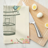 Kleine vogels op een bijkantoor en op een vogelkoo theedoek (Quarter Fold)