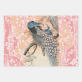 KLEINE VOGELS, PAUWEN, ROZE ROZEN, LOTUSBLOEMEN INPAKPAPIER VEL (Voorkant 3)