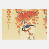 KLEINE VOGELS, PAUWEN, ROZE ROZEN, LOTUSBLOEMEN INPAKPAPIER VEL (Voorkant 2)