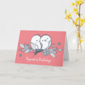 kleine vogeltjes - verjaardagsdagskaart kaart (Gele Bloem)