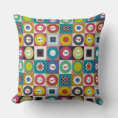 Kleine vogelvierkantjes klein kussen (Voorkant)