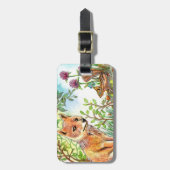 Kleine vos en Chipmunk Bagagelabel (Voorkant verticaal)
