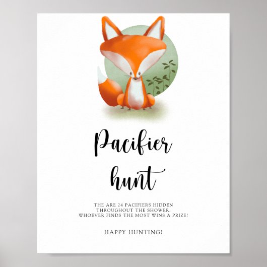 Kleine vos - Fopspeen jacht baby shower spel Poster (Voorkant)