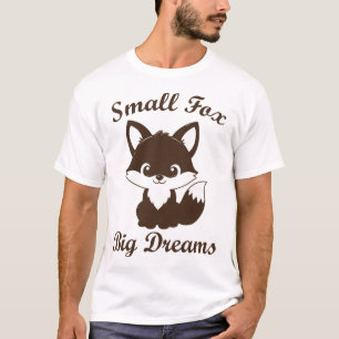 Kleine Vos, Grote Dromen Mooie Cartoon Vos T-Shirt
