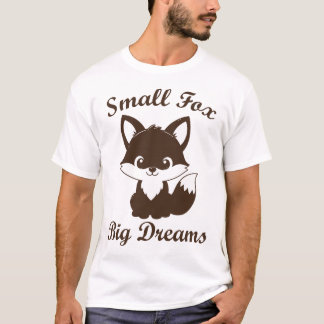 Kleine Vos, Grote Dromen Mooie Cartoon Vos T-Shirt