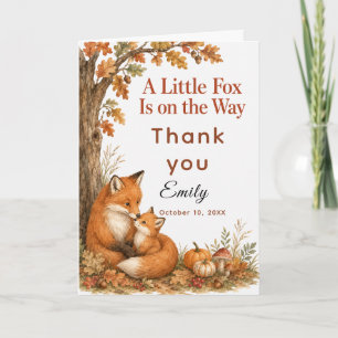 Kleine Vos Herfst Baby Shower Bedankkaart