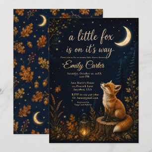Kleine Vos Herfst Baby Shower Kaart