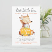 Kleine Vos Herfst Oogst Pompoen Derde Verjaardag Kaart (Staand voorkant)