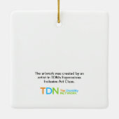 Kleine vos houdt van sneeuw keramisch ornament (Achterkant)