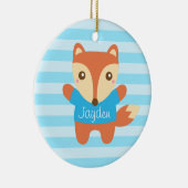 Kleine vos in blauw, voor kinderen keramisch ornament (Rechts)