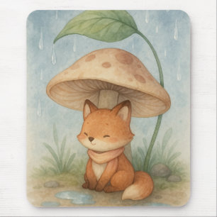 Kleine vos in de regen muismat