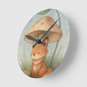 Kleine vos in de regen ronde klok (Hoek)