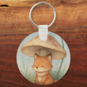Kleine vos in de regen sleutelhanger (Achterkant)