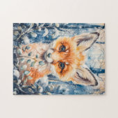 Kleine vos in de winter kruiden legpuzzel (Horizontaal)