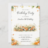 Kleine vos in een pompoen patch verjaardag uitnodi kaart (Voorkant)